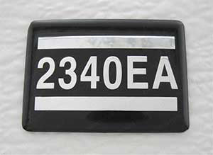Tuttnauer Door Label, 2340EA, Black Rectangle - 02510223