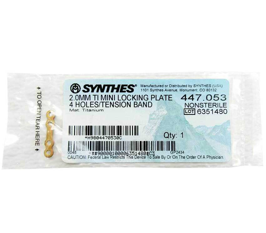    Synthes 2.0mm Mini Locking Plate - 447.053