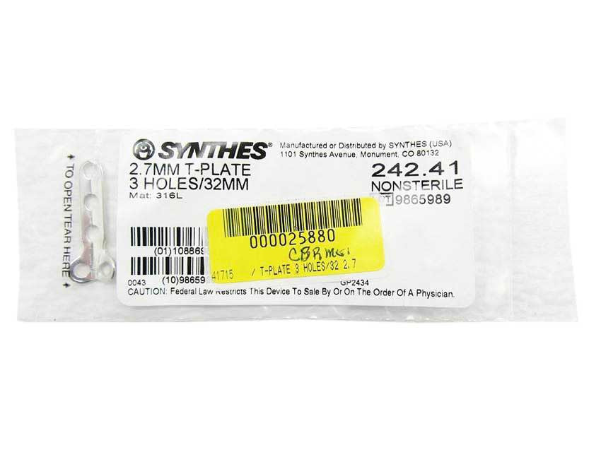    Synthes 2.7mm T-Plate - 242.41