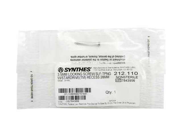    Synthes 3.5mm Self Tapping Locking Screw - 212.110