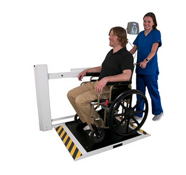 Pelstar Antimicrobial Wall-Mounted Fold-Up Wheelchair Scale 