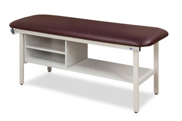 Clinton Flat Top, Alpha Series, Straight Line Treatment Table W/ Shelving, SKU#: 3300-27