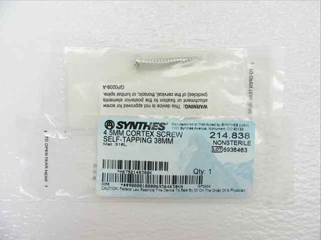    Synthes 4.5mm Self Tapping Cortex Screw - 214.838