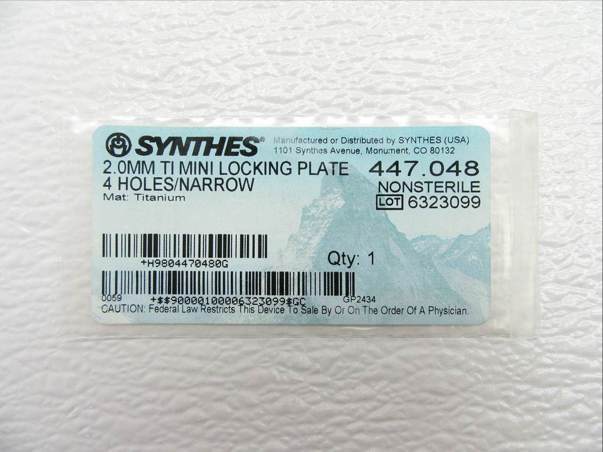    Synthes 2.0mm Mini Locking Plate - 447.048