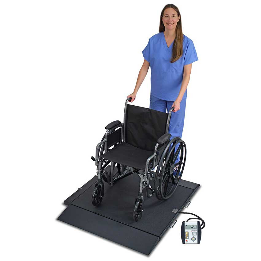 Detecto 6400 Portable Wheelchair Scale  - With Chair - Side View