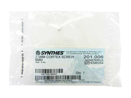   Synthes 2.0mm Cortex Screw - 201.006