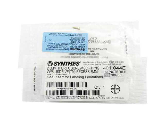    Synthes 2.0mm Self Tapping Cortex Screw - 401.044E