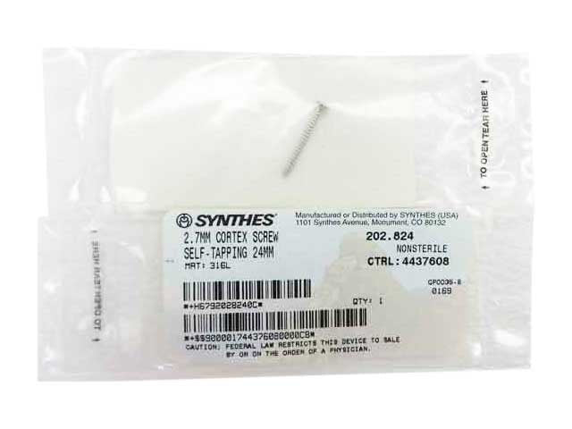    Synthes 2.7mm Self Tapping Cortex Screw - 202.824