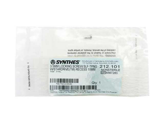    Synthes 3.5mm Self Tapping Locking Screw - 212.101