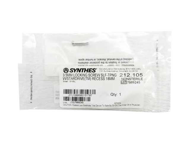   Synthes 3.5mm Self Tapping Locking Screw - 212.105