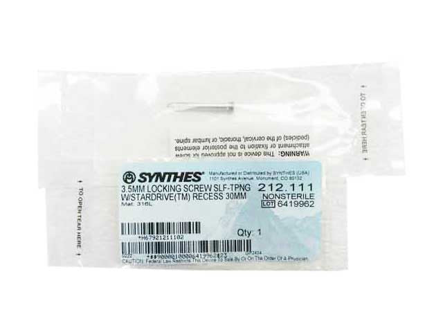    Synthes 3.5mm Self Tapping Locking Screw - 212.111