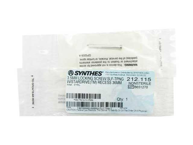    Synthes 3.5mm Self Tapping Locking Screw - 212.115
