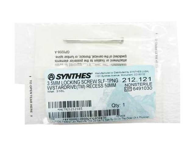    Synthes 3.5mm Self Tapping Locking Screw - 212.121