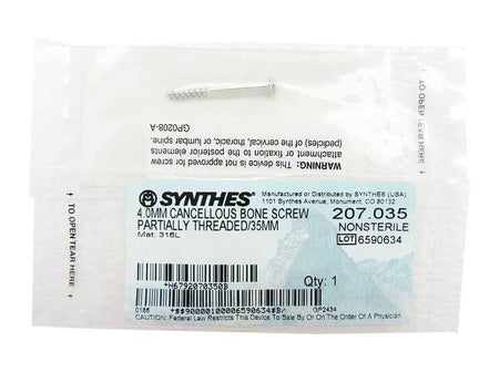    Synthes 4.0mm Cancellous Bone Screw - 207.035