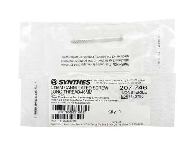    Synthes 4.0mm Cannulated Screw - 207.746