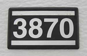    Door Label, Black Tuttnauer Autoclave 3870 Part: LAB047-0054