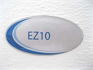 Label, Door For The Tuttnauer EZ10, Blue Oval - Part No: LAB048-0287