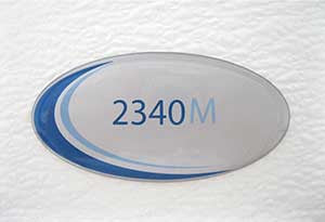    Door Label, Blue Oval For Tuttnauer 2340M Autoclave Part: LAB048-0289
