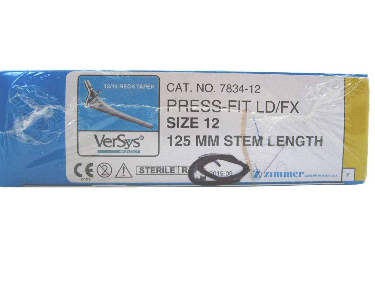    Versys Hip System, Femoral Stem, Press Fit LD/FX, Size 12 - 7834-12