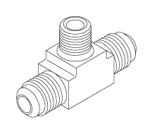 Union Tee Fitting (1/4" SAE-45deg FLARE) For Midmark Tables/Chairs - MIF244