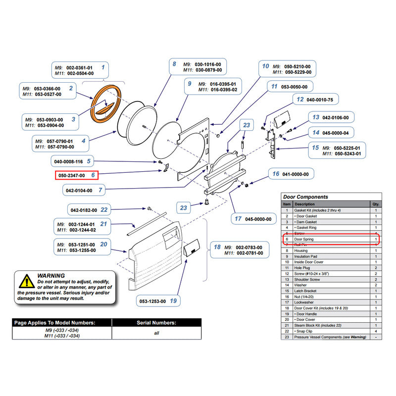 Cover, Inside Door  Midmark M11/M11D Part: 050-5229-00