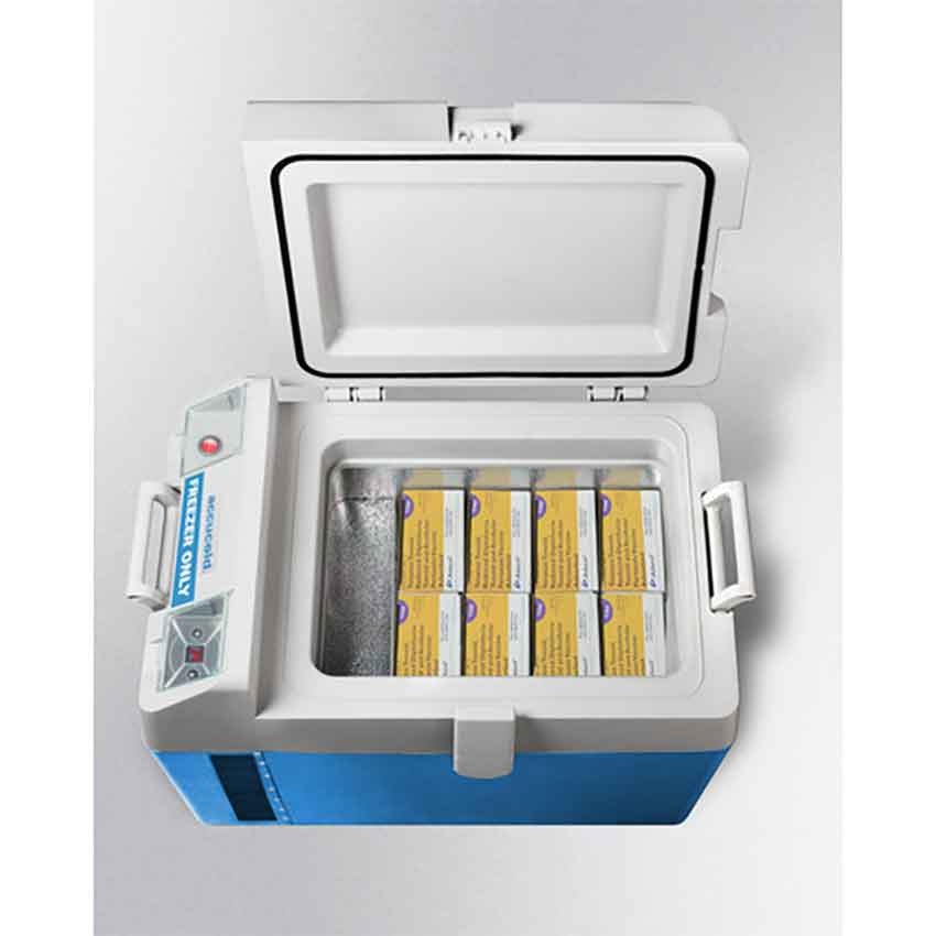 Accucold - Portable Freezer - SPFZ25 - Open Lid with Items 