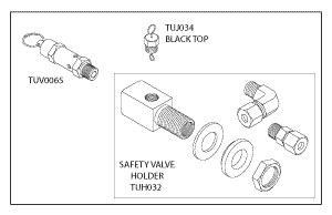 Safety Valve Holder Kit For MOST Tuttnauer Autoclaves Part: TUK078