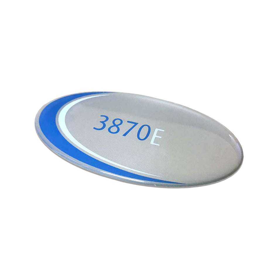 Door Label, 3870E, Blue Oval/Tuttnauer Autoclave Part: LAB048-0233