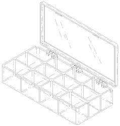 12-COMPARTMENT STORAGE CASE for Various EquipmentBoxes (Stor