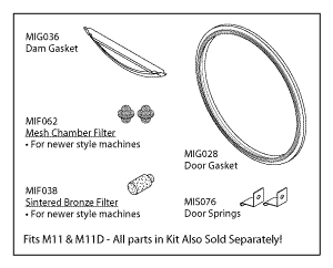 Sterilizer Pm Kit - 002-0504-00 (Door & Dam Gaskets Only)