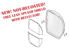 reflector with lens splash shield for pelton and crane