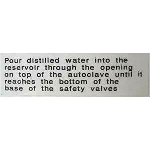    Tuttnauer Label, Distilled Water - 02530013